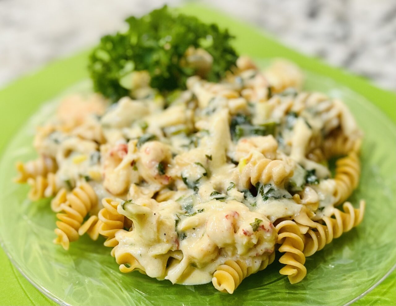 Seafood Cream Sauce with Chickpea Pasta